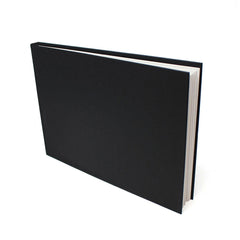 Artway Studio Casebound Sketchbook - 92 Sides (46 Pages) of 170gsm Paper - Hardback Sketch Book, Black, A4 Landscape