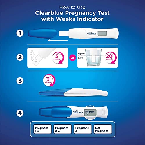 Clearblue Pregnancy Test - Digital with Weeks Indicator, The Only Test That Tells You How Many Weeks, 2 Digital Tests, Packaging May Vary