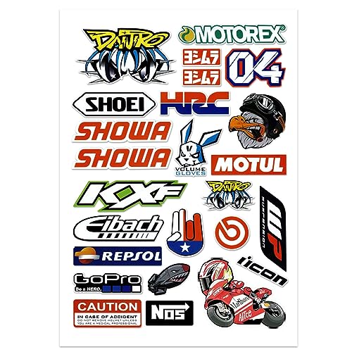 DINGFENG Motorbike Stickers, Motorcycle Stickers, Funny Car Stickers, Motocross Stickers, Motorbike Helmet Stickers Cartoon Decals for Skateboard Laptop Bicycle Helmet(Eagle)