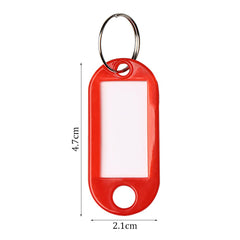 Pengxiaomei 100pcs Key Tags, Plastic Keyring Tags with Ring 10 Colors ID Label Tag Luggage Id Labels Name Tags Id Tags Key Rings