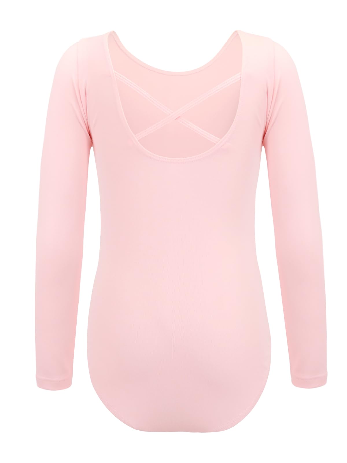 Bezioner Ballet Leotard for Girls,Gymnastics Leotards Long Sleeve Dance Outfit for Kids Pink 140