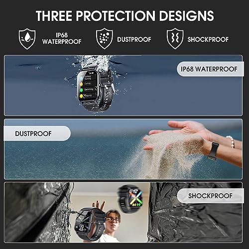 Ddidbi Smart Watch for Men Women Answer/Make Calls, 1.85 inches Fitness Tracker with Heart Rate Sleep Monitor, Activity Tracker with 112 Sports Modes, IP68 Waterproof Smartwatch for iOS/Android, Black