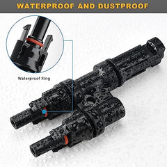 SARONIC Solar Panel Connectors T Branch Y Connectors Cable Coupler Combiner in Pair MMFandFFM IP67 Waterproof for Parallel Connection between Solar Panels and Photovoltaic Systems