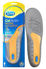 Scholl GelActiv Work Insoles for men. GelActiv shock absorption insoles for working all day, or standing all day, Insoles for work boots or work shoes. UK Shoe Size 7-12, 1 Pair