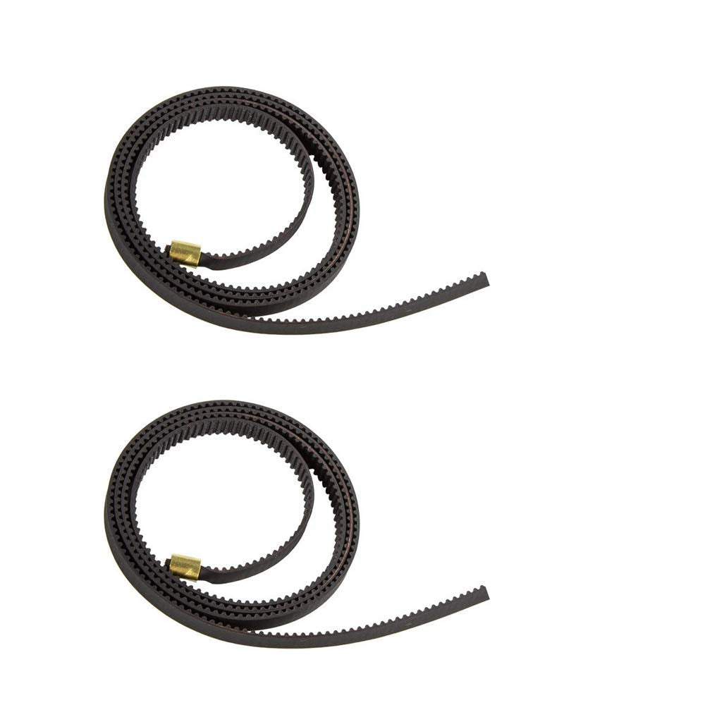 Zeberoxyz 2PCS GT2 Black Open Timing Rubber Belt Length 1.2Meter Width 6mm with 8PCS Copper Buckle for Ender3 Ender5 CR10 3D Printer (Open Belt)