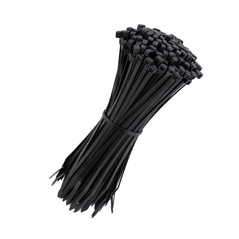 Black Cable Ties 200 Pack, 100mm x 2.5mm, Tie Wraps, Self-Locking Small Nylon Zip Ties