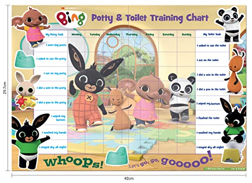 Paper Projects 01.70.30.014 Bing Potty & Training Reward Chart and Reusable Stickers, 29.7cm x 42cm