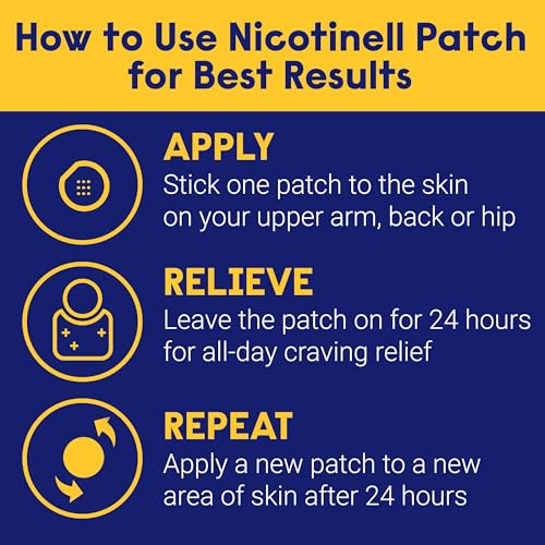 Nicotinell Nicotine Patch, Quit Smoking Aid Step 2, 24 Hour Patch, 14 mg, Pack of 7