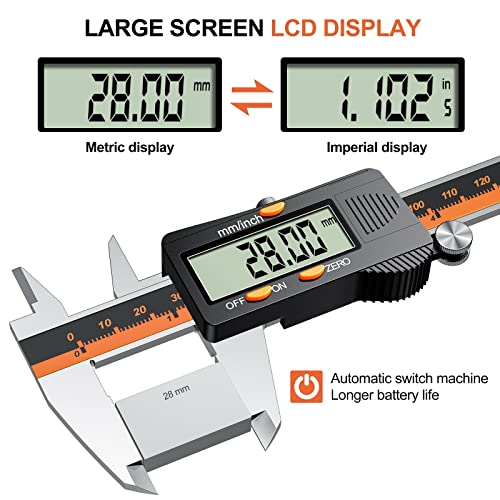 Digital Vernier Caliper, Preciva 150mm Electronic Micrometer Vernier Caliper, Measuring Tools Caliper Gauge with Mm/Inch Conversion High Precision