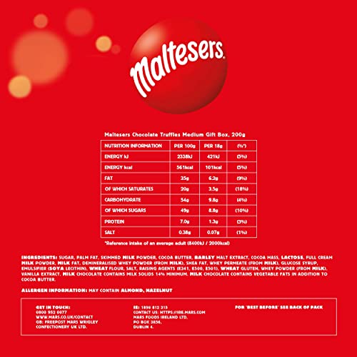 Maltesers Truffles Chocolate Medium Gift Box, Chocolate Gift, Mother's Day, 200g