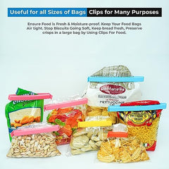 20 Pcs Sturdy Food Bag Clips for Food Storage Bags in 4 Sizes & 4 Colours - Food Clips for Keeping Food Fresh. Bag Clips for Food Storage and Sandwich Bags. Food Clips Bag Sealing Clips, (20 Pack)