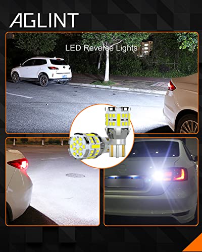 AGLINT W16W T15 LED Bulbs Reverse Lights CANBUS Error Free 921 912 955 902 Extremely Bright 42SMD 12V 24V for Car Back Up Reverse Light White 2Pcs