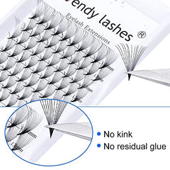 Premade Fans Eyelash Extension 14D D Curl 0.07mm 14mm Pre Fanned Russian Volume Lashes Middle Tap Volume Lash Extensions(14d-0.07-d-14)