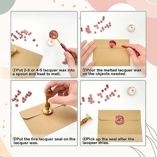 LICQIC Sealing Wax Beads Set, 100 Pcs Wax Seal Beads with 1 Pcs Tea Candles and 1 Pcs Wax Melting Spoon for Wax Stamp Sealing, Silver