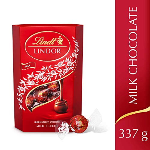 Lindt Lindor Milk Chocolate Truffles Box Large - Approx 26 balls, 337g - Chocolate Truffles with a Smooth Melting Filling - Gift Present or Sharing Box - Father's Day, Birthday, Congratulations