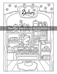 Cozy Spaces: Coloring Book for Adults and Teens Featuring Relaxing Familiar Corners with Cute Animal Characters for Stress Relief