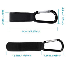 Baby Bag Clips Buggies Clips - Hook Your Shopping & Bags Safely on Your Pushchair or Stroller Clips. Pushchairs Clip Black, 2 Pack