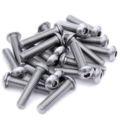 M8 (8mm x 10mm) Hex Socket Button Machine Screw (Bolt) - Stainless Steel (A2) (Pack of 20)