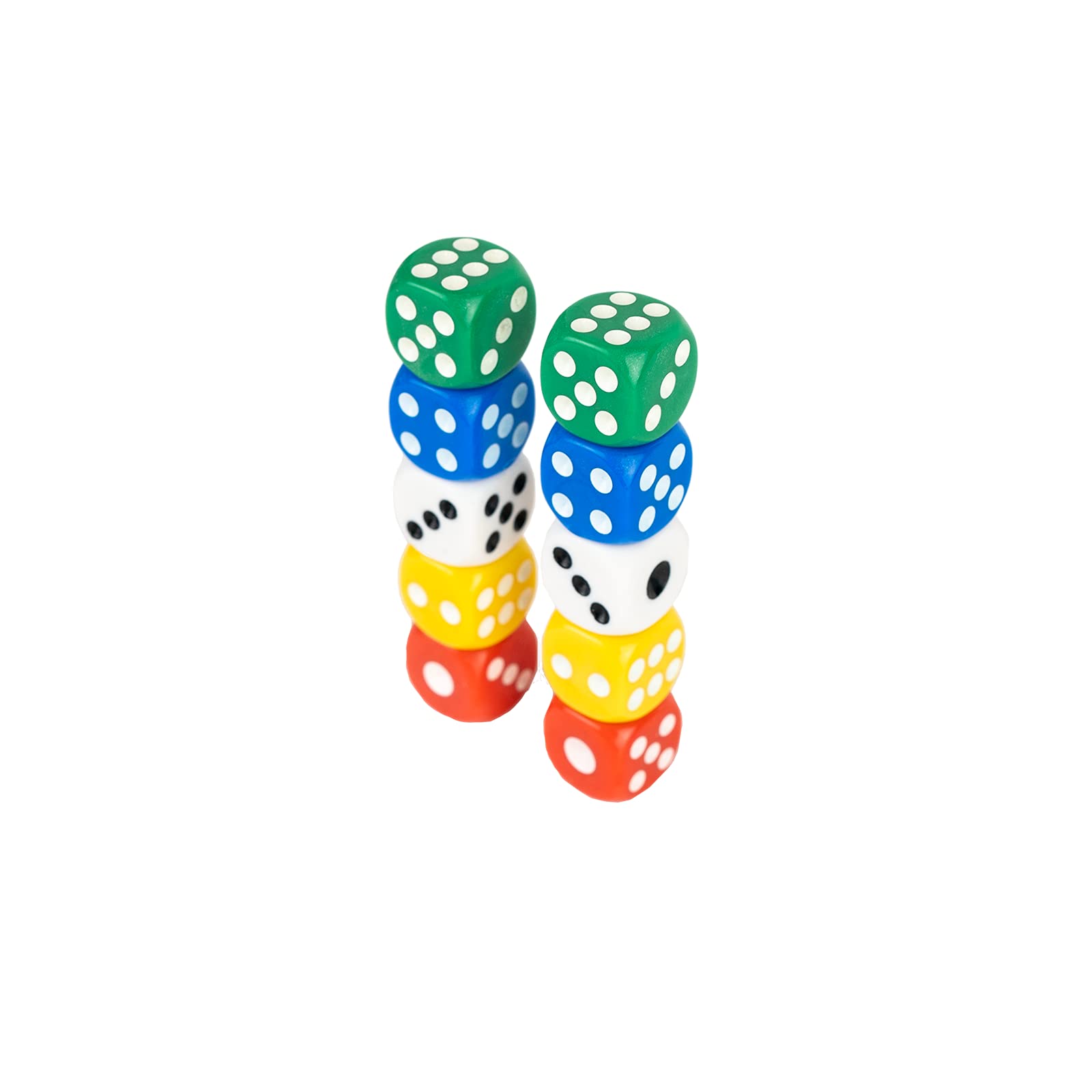 Storm&Lighthouse 10 Pack Six-Sided Dice Coloured Dice Game D6 Dice Set Smoother Rolling Dice 1.4cm (1)