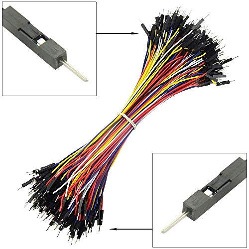 GTIWUNG 150PCS Breadboard Jumper Wires Male to Male 0.1'' Square Head, Multicolored Ribbon Cables, 24AWG 20CM Solderless Flexible Breadboard Jumper Wires Cables Line 1P to 1P for Arduino-like projects