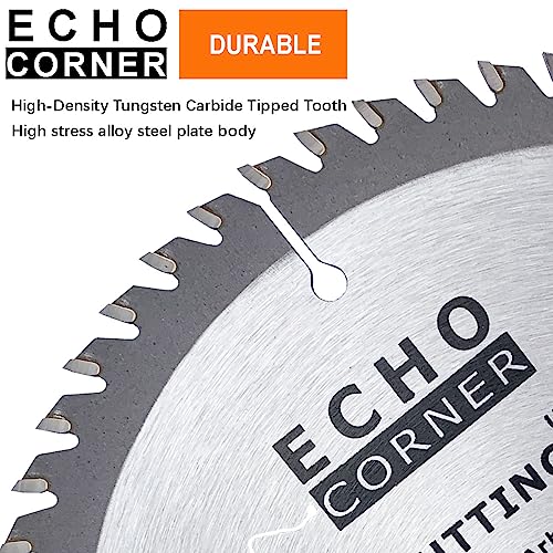 Echo Corner 150mm Circular Saw Blade, 10mm bore 60-Tooth, Fine-Finish Crosscut Framing Wood Plywood MDF Plastic Veneer Laminate