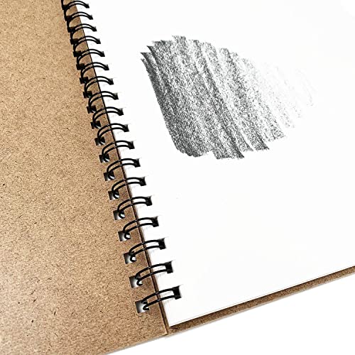 Artway Enviro Spiral Bound A5 Sketchbook - Landscape - 70 Sides (35 Sheets) of 100% Recycled 170gsm Cartridge Paper