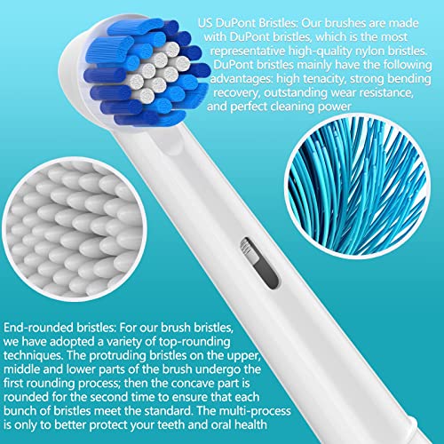 KHBD Toothbrush Head Compatible with Braun Oral b Electric Toothbrush, 16 Packs Replacement Toothbrush Heads-Include 4 Precision Brush, 4 Floss Brush, 4 Deep Cleaning Brush, 4 Sensitive Brush, White