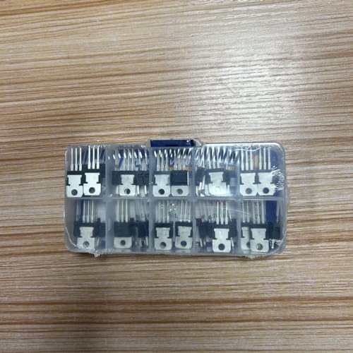 BOJACK 10 Values 50 Pcs LM317 L7805 L7806 L7808 L7809 L7810 L7812 L7815 L7818 L7824 TO-220 Package High Current Positive Voltage Regulator Assortment Kit