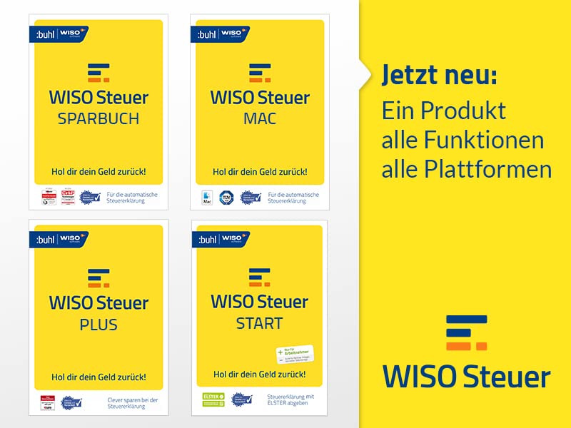 WISO Steuer 2023 (Steuerjahr 2022) Steuer Sparbuch, Mac, Start und Plus, für Windows, Mac, Smartphones und Tablets  Frustfreie Verpackung