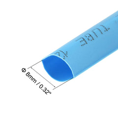 sourcing map Heat Shrink Tubing, 5/16 inches(8mm) Dia 2:1 rate Shrinkable Tube Cable Sleeve 10ft - Blue