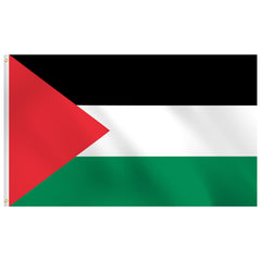 Palestine Flag 3x5 Outdoor - Black, White, Green and Red with Triangle Design Flags Hanging Country National Palestinian Flag with Brass Grommets for Independence Celebration Indoor Home Decorations