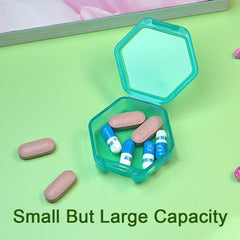 3 PCS Small Pill Box, BPA Free Pill Case to Hold Vitamins, Moistureproof Daily Pill Box Organiser for Travel, Portable One Day Pill Case Container (Cyan-Orange-Purple)