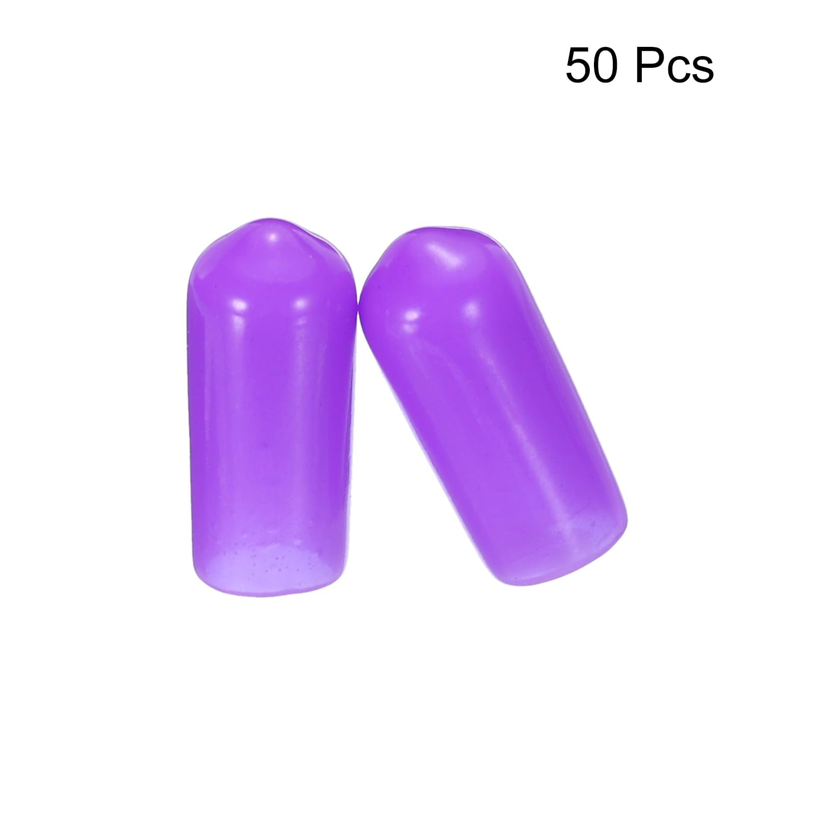 sourcing map 50pcs Rubber End Caps 6mm ID Vinyl Round Tube Bolt Cap Cover Screw Thread Protectors Purple