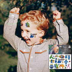 4 Sheet Temporary Tattoos for Kids, Birthday Party Supplies Decorations Favors Video Game Tattoos Stickers Gifts for Boys Girls Cute Themed Party Classroom School Prizes