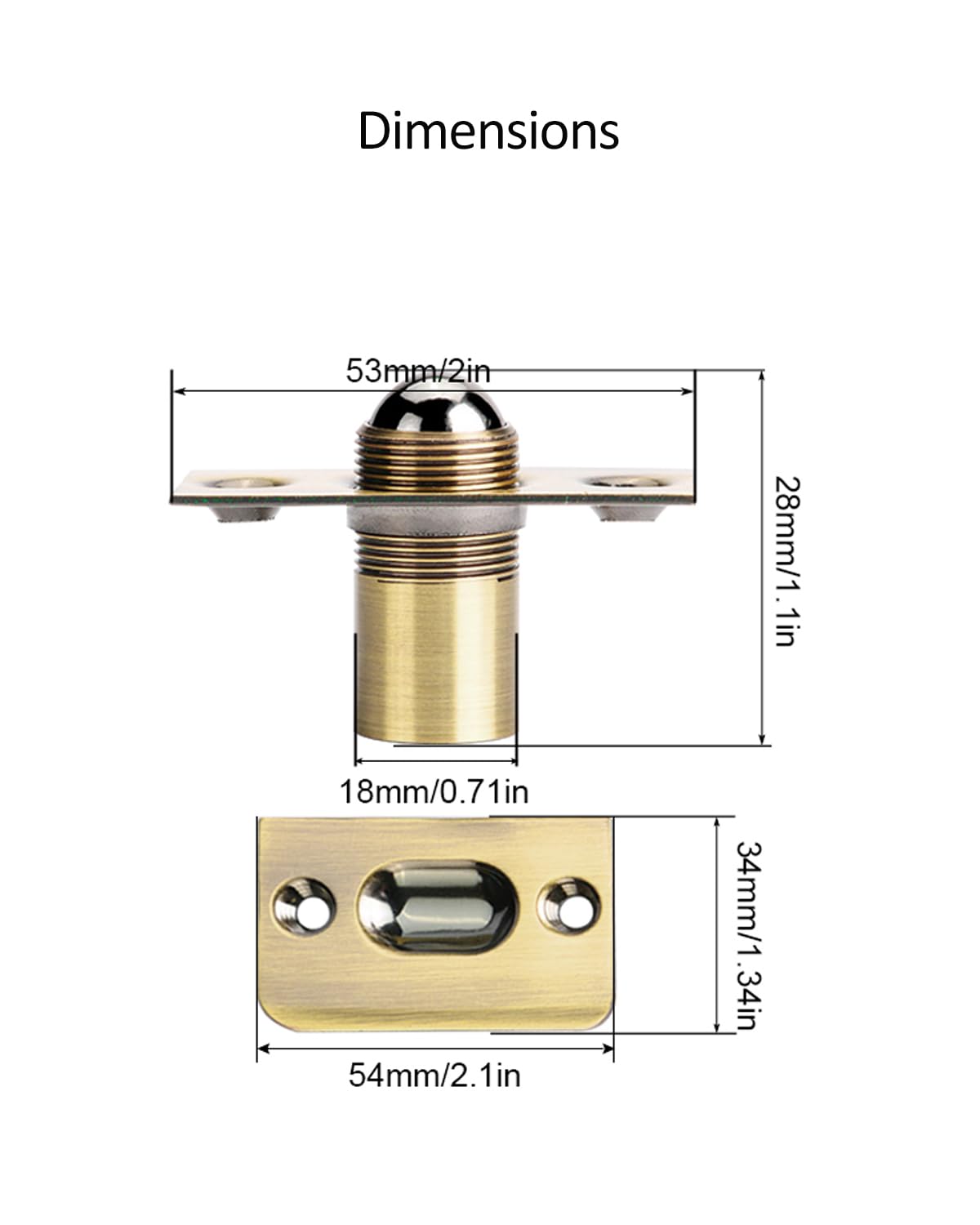 Ball Door Catches for Internal Doors Jiayi 2 Pack Roller Ball Door Catches Adjustable Door Ball Latches Spring Ball Bearing Door Latch Door Hardware for Cupboard Closet Top of Door