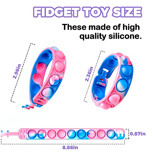 20 PCS Pop Bracelet it Fidget Toys Pack, Birtyday Party Gifts, Pinata Christmas Eve Box Stocking Fillers Kids, Bag Gifts Wristband as Return for Kids