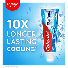 Colgate Max Fresh Cooling Crystals Toothpaste, Cool Mint, Anticavity Toothpaste, 10x Longer Lasting Cooling*, Toothpaste Multipack, 6 Pack, 75ml Tubes