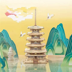 ROWOOD 3D Wooden Puzzle Japanese Temple Model Kit for Adults to build, DIY Wooden Model Building Construction Craft Kits, Ideal as Christmas And Birthday Gift