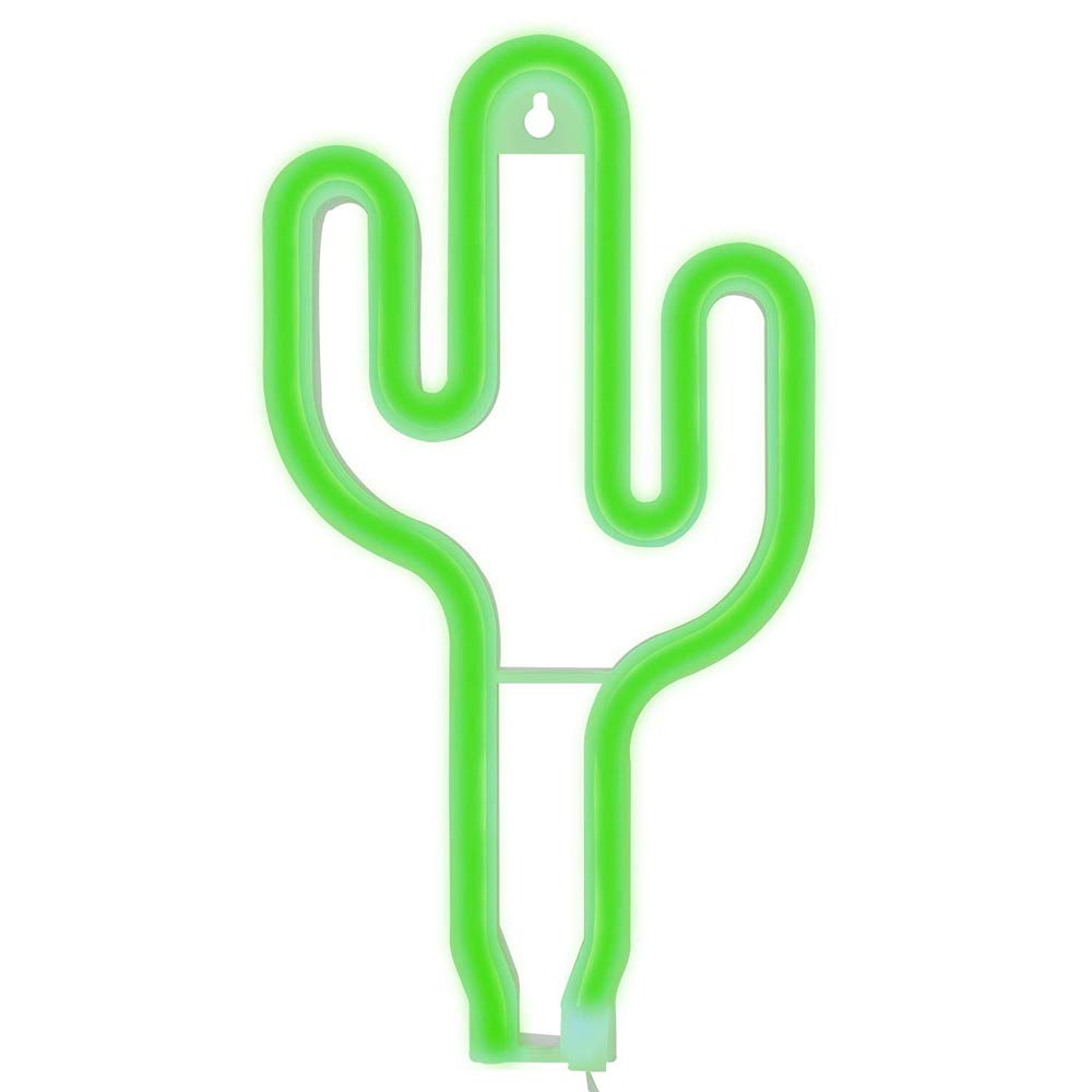 LED Green Cactus Neon Sign Wall Decor USB or Battery Operated Neon Night Lights Lamps Art Decor Wall Decoration Table Lights Decorative for Home Living Room Wedding Birthday Christmas Party