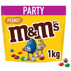 M&M'S Peanut Milk Chocolate Party Bulk Bag, Chocolate Gift & Movie Night Snacks, 1kg