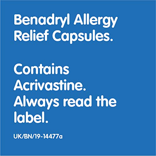 Benadryl Allergy Relief Capsules - Fast-Acting Antihistamine Capsules - Starts to Work in 15 Minutes - 12 Capsules