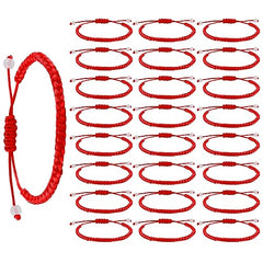 Yolev 24 Pieces Red Rope Bracelet Red Cord Protection Amulet Bracelets Handmade Friendship Bracelet Knotted Kabbalah Lucky Handmade Friendship Bracelets for Women Men