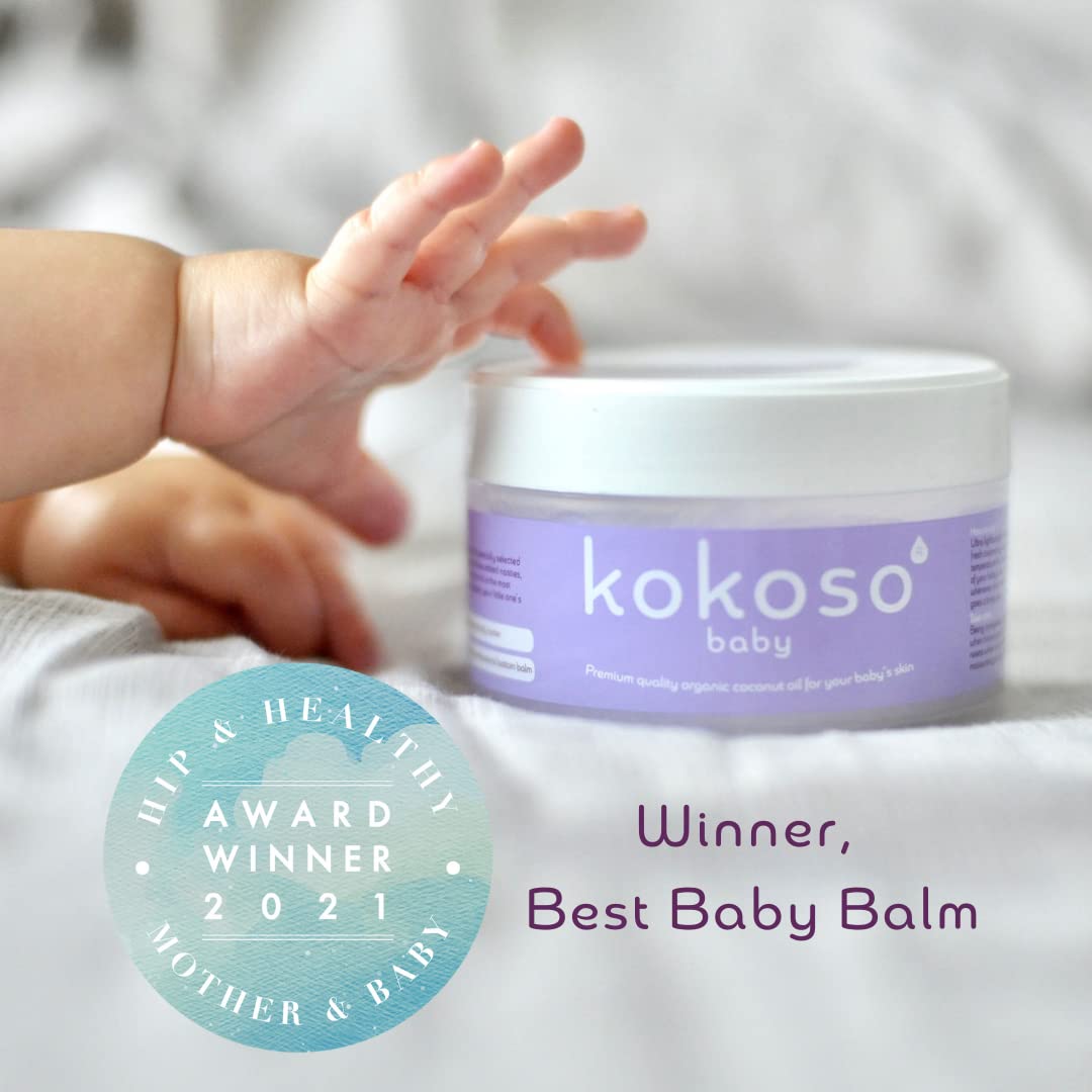 Kokoso Baby Organic Coconut Oil - Moisturising 100% Natural Baby Oil for Baby Massage, Dry, Sensitive and Normal Baby Skin - 200ml