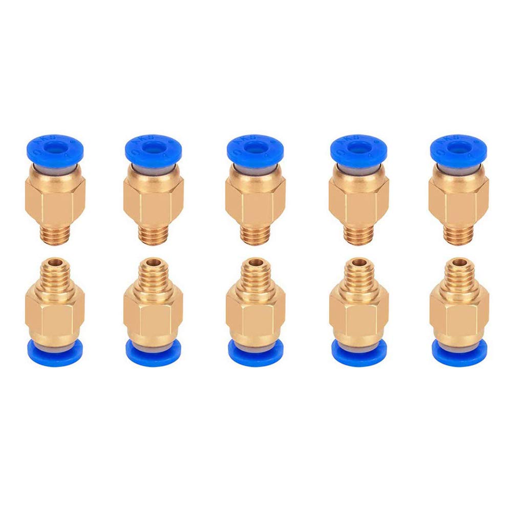 AOKIN 10 Pcs PC4-M6 Pneumatic Fitting for Creality Ender 3/3 Pro/3 V2, Ender 5/5 Pro/5 Plus, CR-10/10S, etc