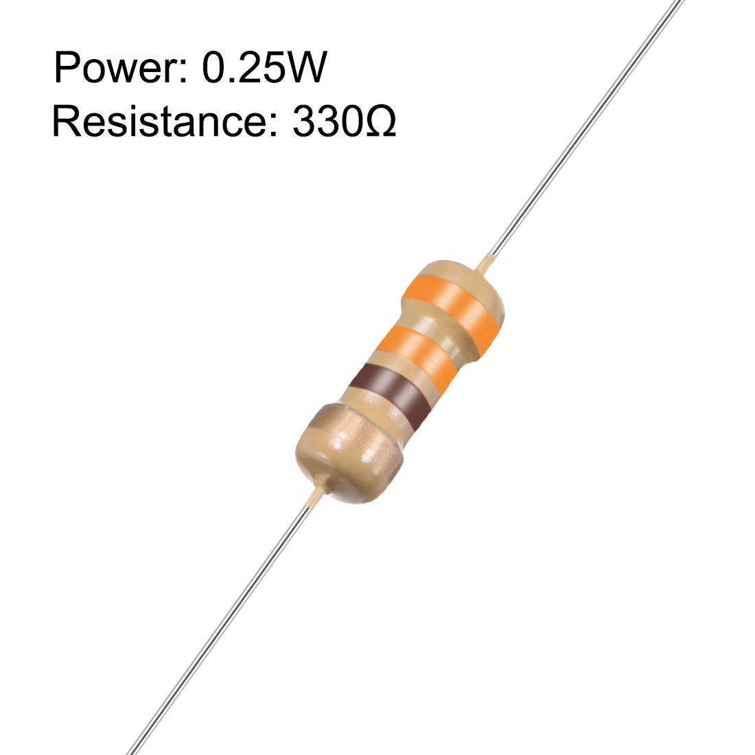 Sourcingmap 100Pcs 330 Ohm Resistor, 1/4W 5% Tolerance Carbon Film Resistors, 4 Bands for DIY Electronic Projects and Experiments