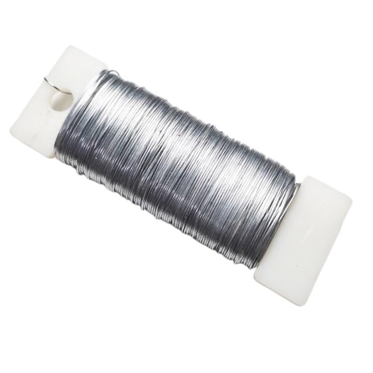 Silver Wire For Jewellery Making, 22 gauge Silver Florist Wire, Silver Craft Wire Jewellery Making Supplies, Modelling Wire For Sculptures, Binding Wire for Floristry, Floral Wire, Florists Wire