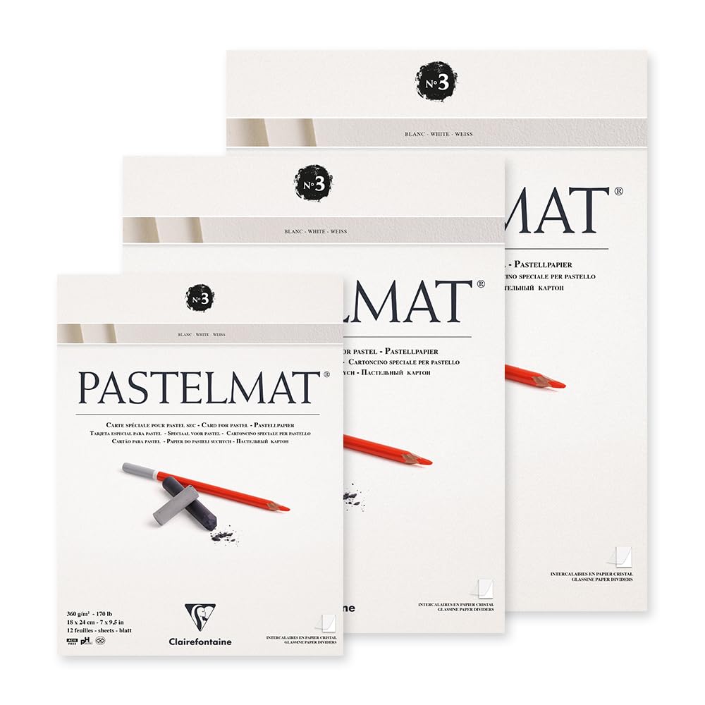 Clairefontaine Pastelmat Pad - White 360g 18x24cm 12 sheets