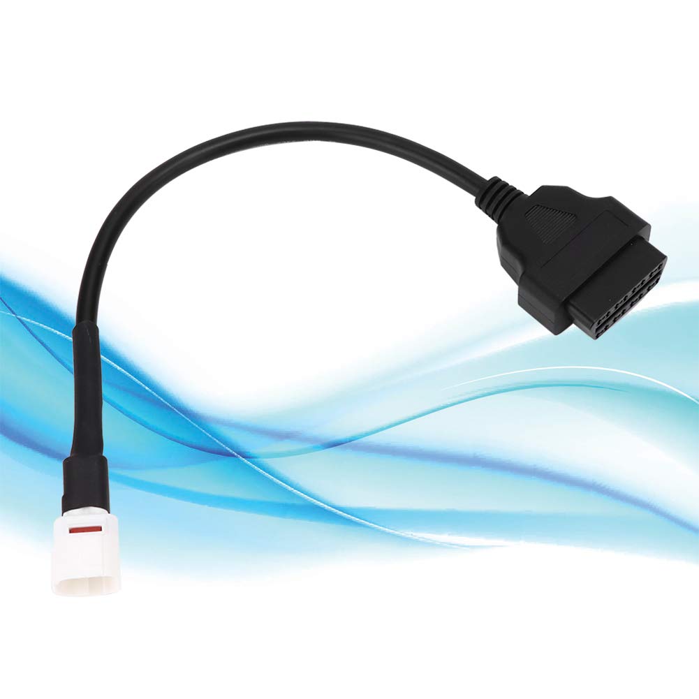 Akozon OBD2 Cable Connector, 4 Pin to OBD2 Fault Code Reader Motorcycle Scanner Diagnostic Cable Fit for Yamaha