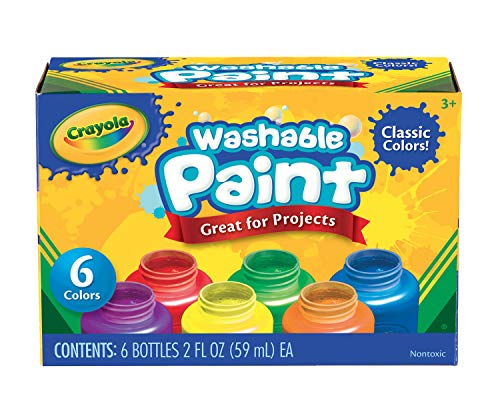 CRAYOLA Washable Paints - Assorted Colours (Pack of 6)   Perfect for Any Arts & Crafts Needs - Easily Washable   Ideal for Kids Aged 3and