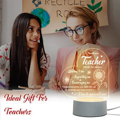 Niyewsor Thank You Teacher Gifts, Appreciation Teacher Night Light Teacher Gifts for Women Thank You Teacher Gifts Graduation Birthday Christmas